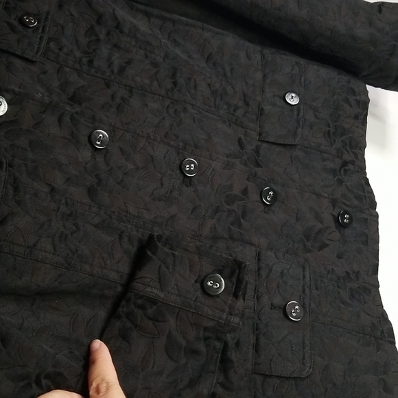 JONES NEW YORK Signature WOMEN'S BLACK textured jacket/coat size Small Petite 🎯 - Picture 3 of 4